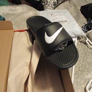 new nike black slides sz 10 M  ladies or  men's 8
